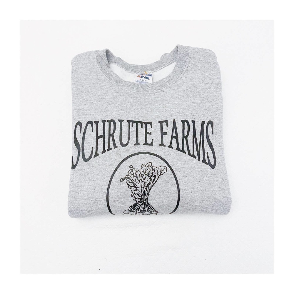Schrute Farms Crewneck Sweater Gray The Office  SZ S